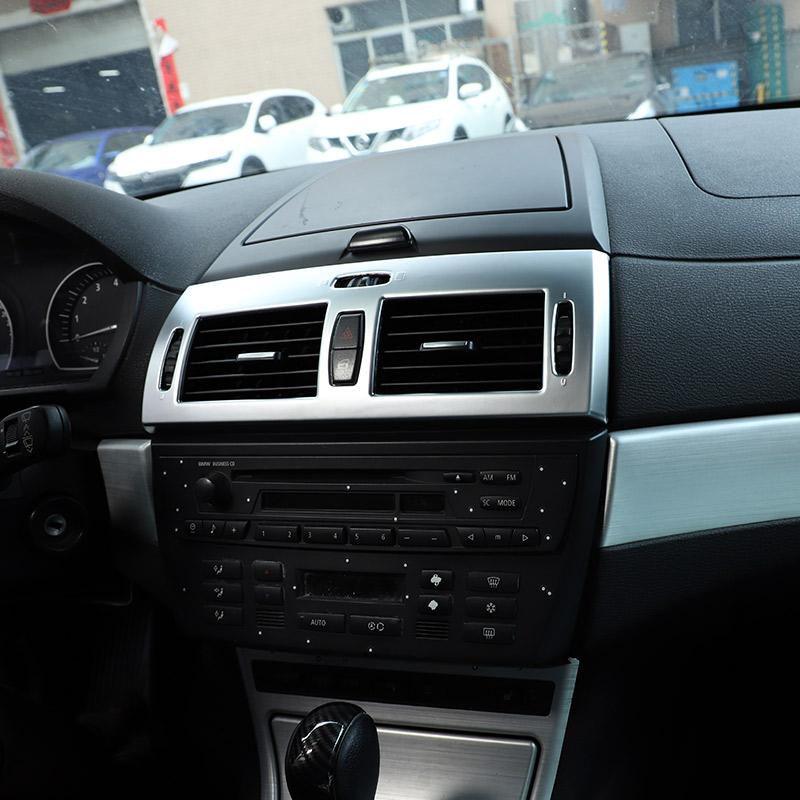 Для BMW X3 E83 2006-2010 ABS серебристый автомобиль на центральной консоли центрального кондиционирования воздуха на выходе рамки наклейки автомобиля