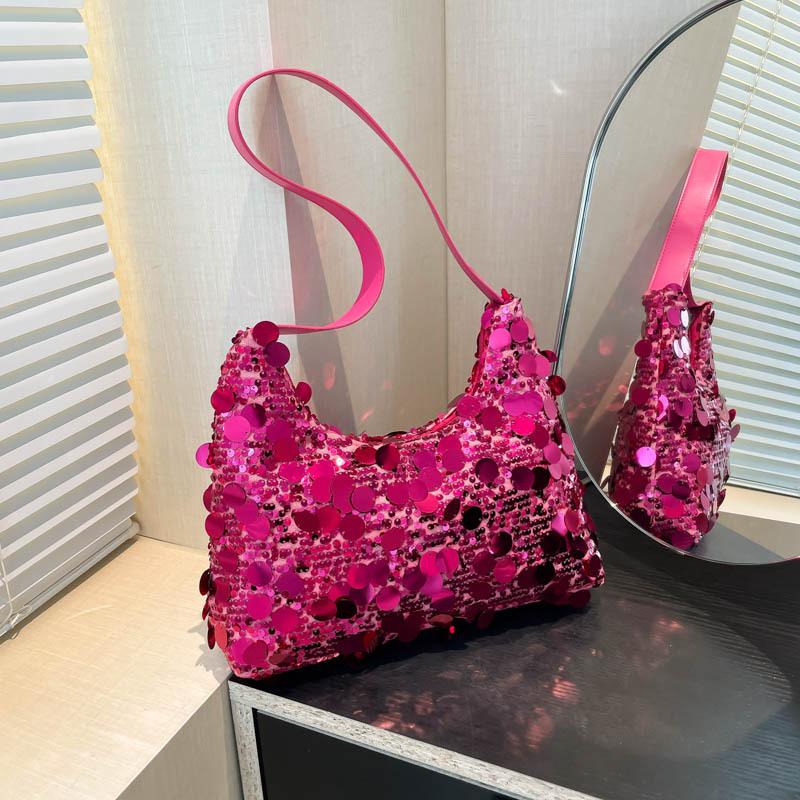 Сумка женская сумка 2025 новая модная сумка через плечо с пайетками большая вместимость повседневная универсальная сумка для ношения в руке сумка подмышкой прилив