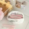 Winter Plush Pencil Case Fashion Kawaii Cartoon Animal Pencil Bag High Capacity Stationery Storage Bag Cute Scrapbook Organizer
