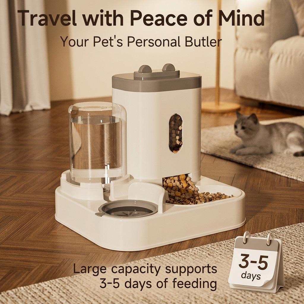 3300ML Automatic Feeder Dog Cat Food Bowl With Water Fountain Large Capacity Pet Food Storage Dispenser Container Puppy Pet Accessories