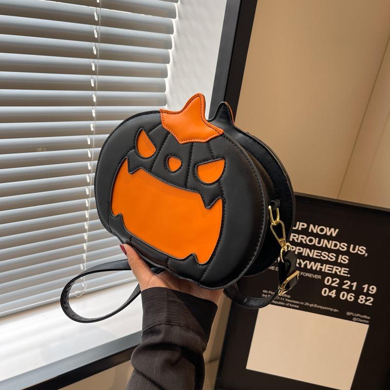 Трендовая новая забавная сумка-мессенджер на Хэллоуин, нишевый дизайн, сумка-тыква, наплечная сумка