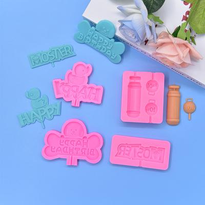 Силиконовые формы для шоколада, форма для шоколадных конфет «С Днем Рождения», инструменты для выпечки, антипригарный силиконовый материал для выпечки