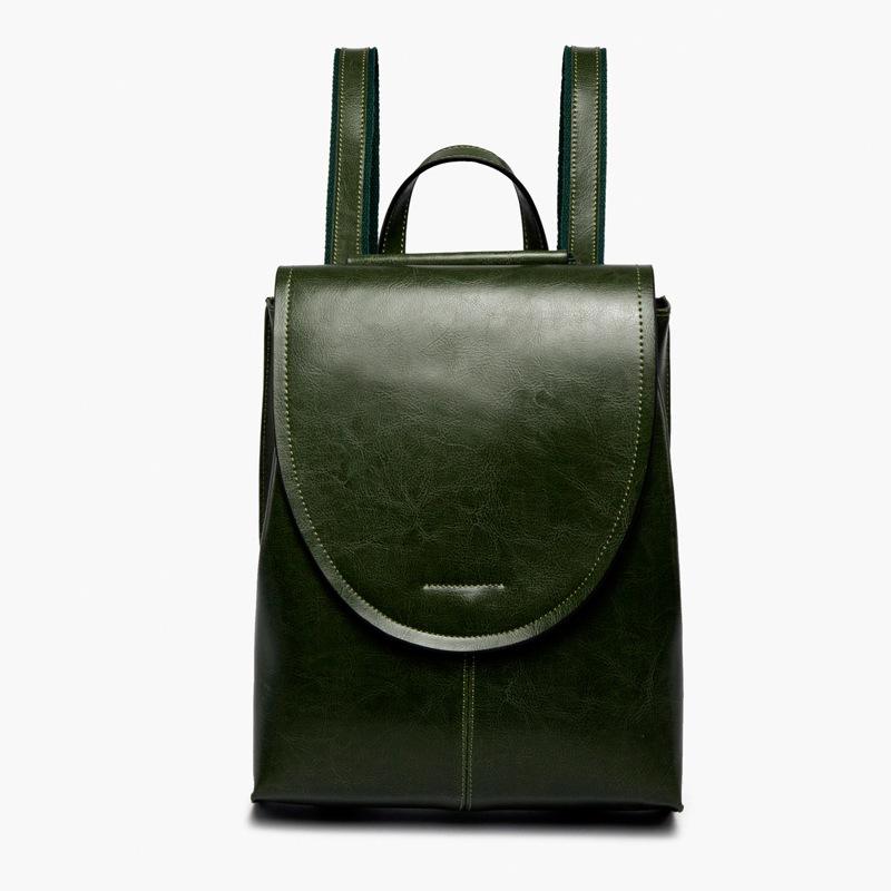 Женский рюкзак из натуральной кожи, модная сумка, вощеная масляная воловья кожа, рюкзак