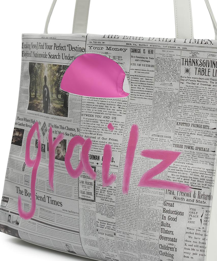 Grailz News Paper Tote Bag [Gray]