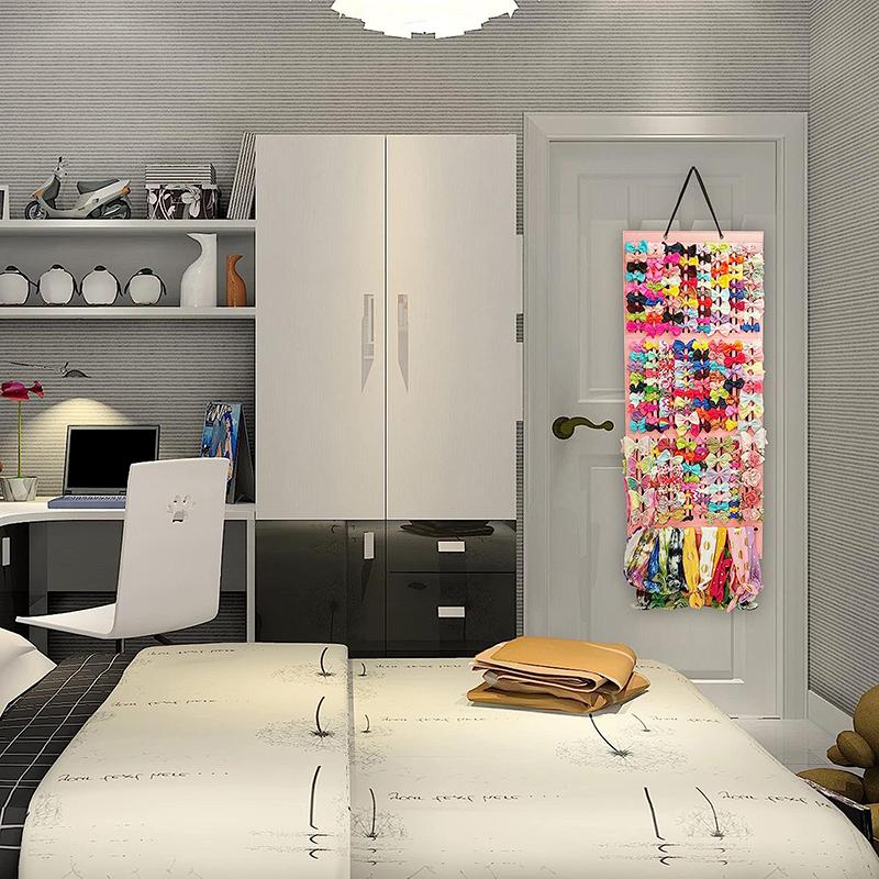 Дисплей для хранения аксессуаров для волос для детей с крючком для бантов для волос, большой вместительный держатель для заколок для волос, вешалка-органайзер