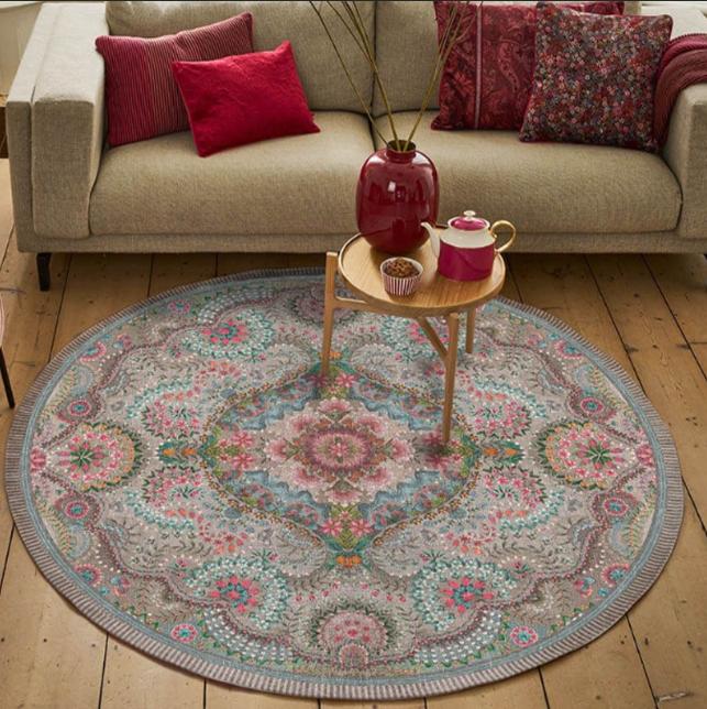 Круглый коврик в богемном стиле для гостиной, игровой комнаты, спальни, кухни, балкона, прихожей. Нескользящий ковер для спальни, для игр, для дома. Ретро ковер.