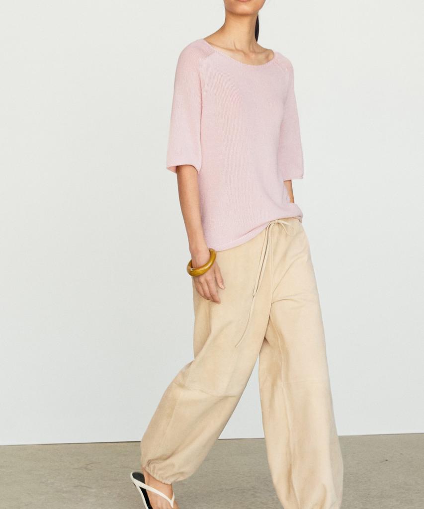 Masimodutti Хлопковый вязаный джемпер с вырезом-лодочкой 100% хлопок