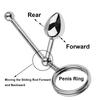 Removable Anal Butt Plug with Adjustable Penis Ring Metal Sexy Detachable Anal Plug Steel Single Double Ball Adult Toys for Men