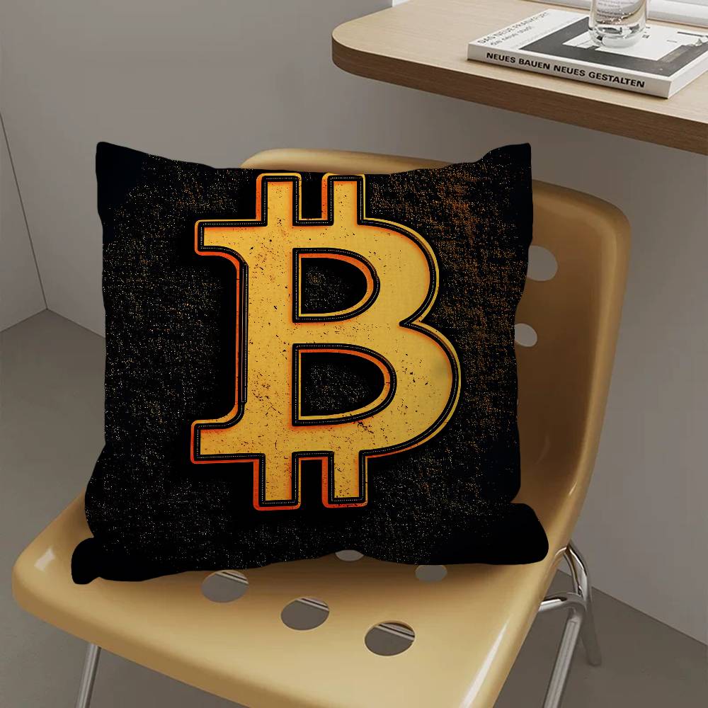 Роскошная наволочка с биткоинами для спальни и гостиной, декоративная наволочка для дивана