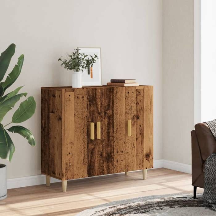VidaXL Buffet vieux bois 90x34x80 cm bois d'ingénierie 856890