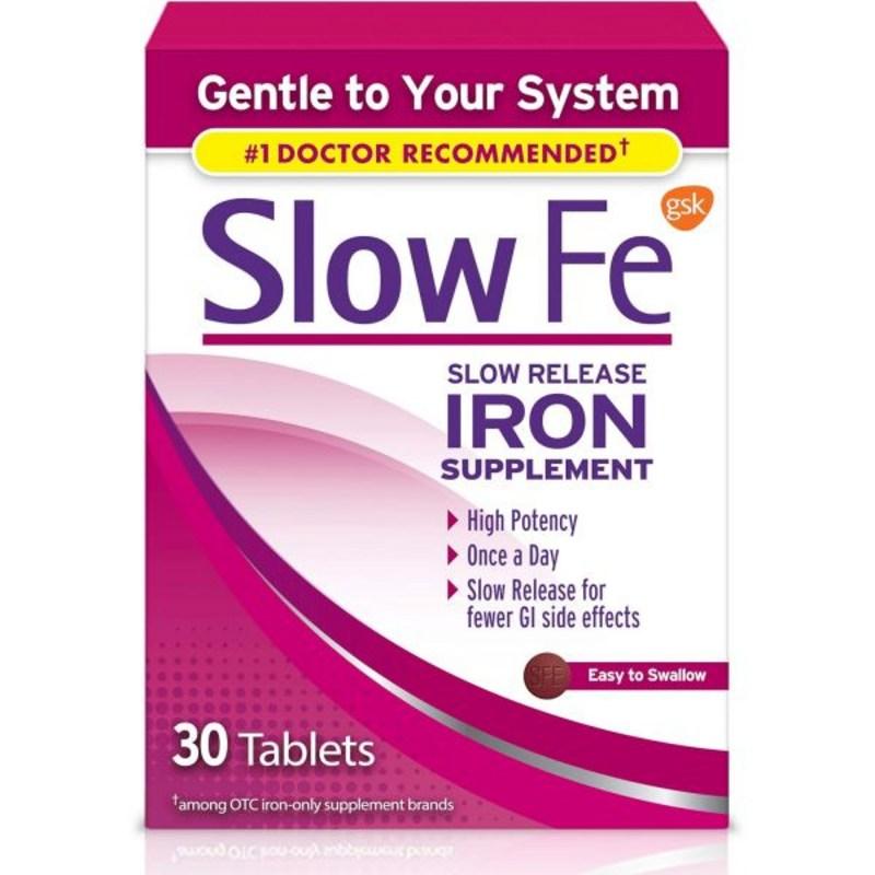 Slow Fe Pregnancy and Childbirth Maternity Supplements Iron Supplement Deficiency Release High Potency 45mg for Easy To Swallow Tablets - 60