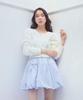 Earth Music Ecology Skirt Double Ribbon Balloon Mini Skirt for Women 01000118400 Saxe Blue &