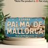 Испания Пальма-де-Майорка Perla del Mediterrneo D Стиль номерного знака с плоской печатью Металлическая жестяная табличка Средиземноморская прибрежная тема