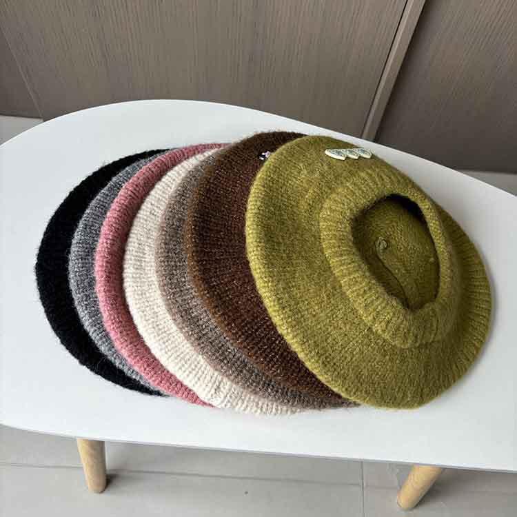 Autumn and winter woolen bud hat ladies sweet college style waxy knitted wool hat fashion painter hat