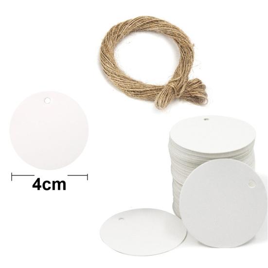 100Pcs Gift Tag with 20m Jute Twine Round/Heart/Rectangle Shaped Blank Design DIY Thick Wedding Thanksgiving Christmas Craft Tag Party Favors