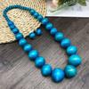 Exaggerate Suite Fashion Bohemian Style Wooden Bead Necklace Earrings Suite Vacation Style