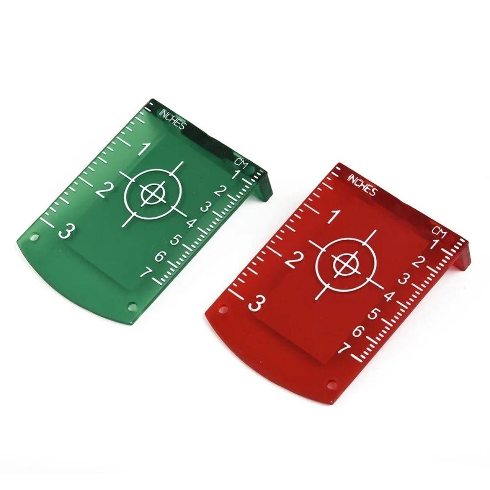 2Pcs Red/Green Line Beam Distance Plate Double Scale Magnetic Target Plate  For Line Lasers