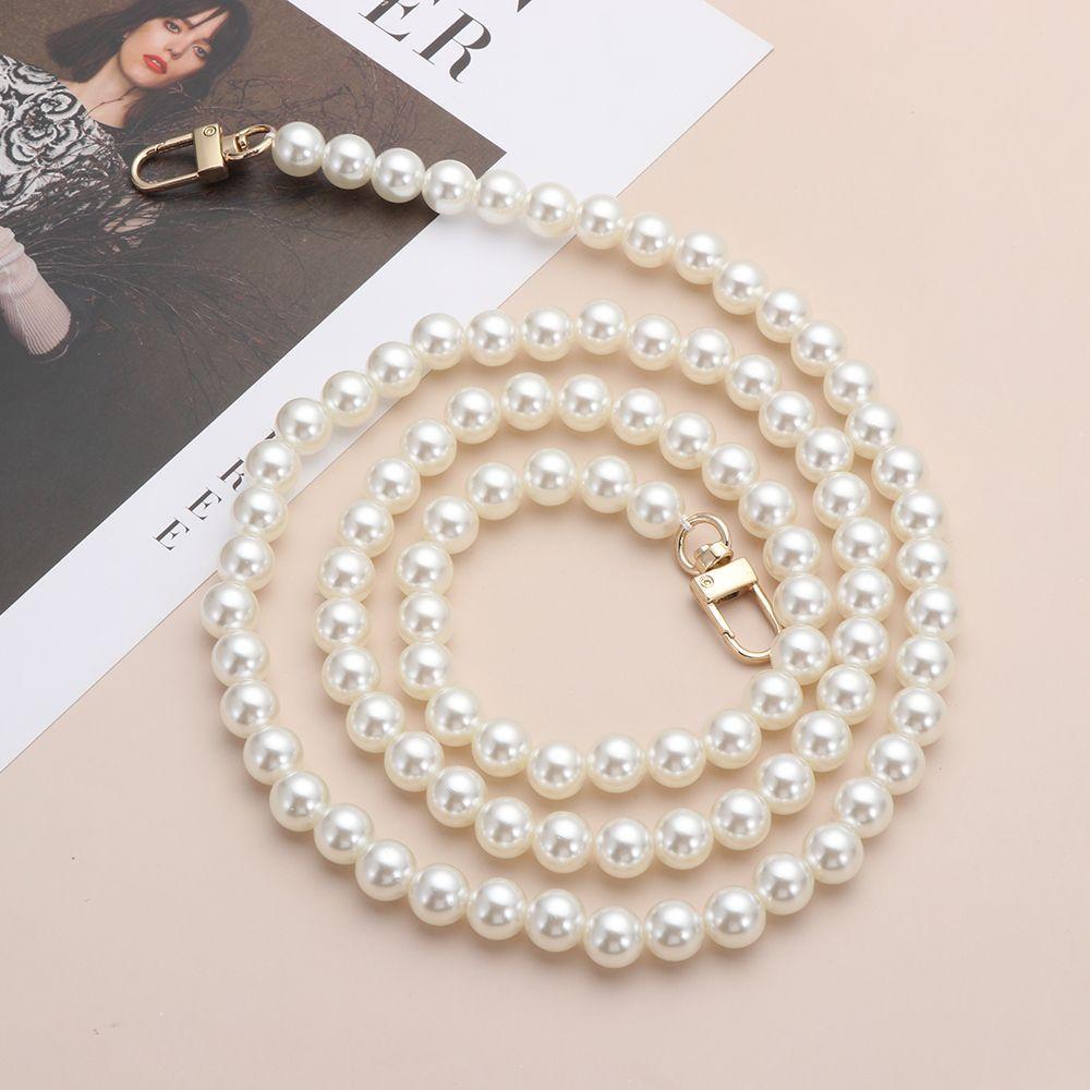 Chain Handbag Accessory Bag Parts Crossbody Bag Belt Beaded Tote Chain Purse Handle Pearl Bag Strap