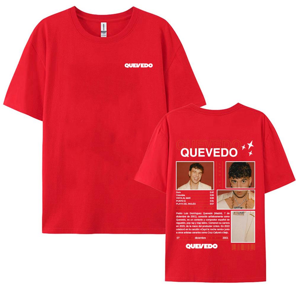 Rapper QUEVEDO Album 2025 Tour T Shirt Fashion Classic Hip Hop Streetwear T Shirts for Unisex Women Casual Cotton Oversized Tshirt
