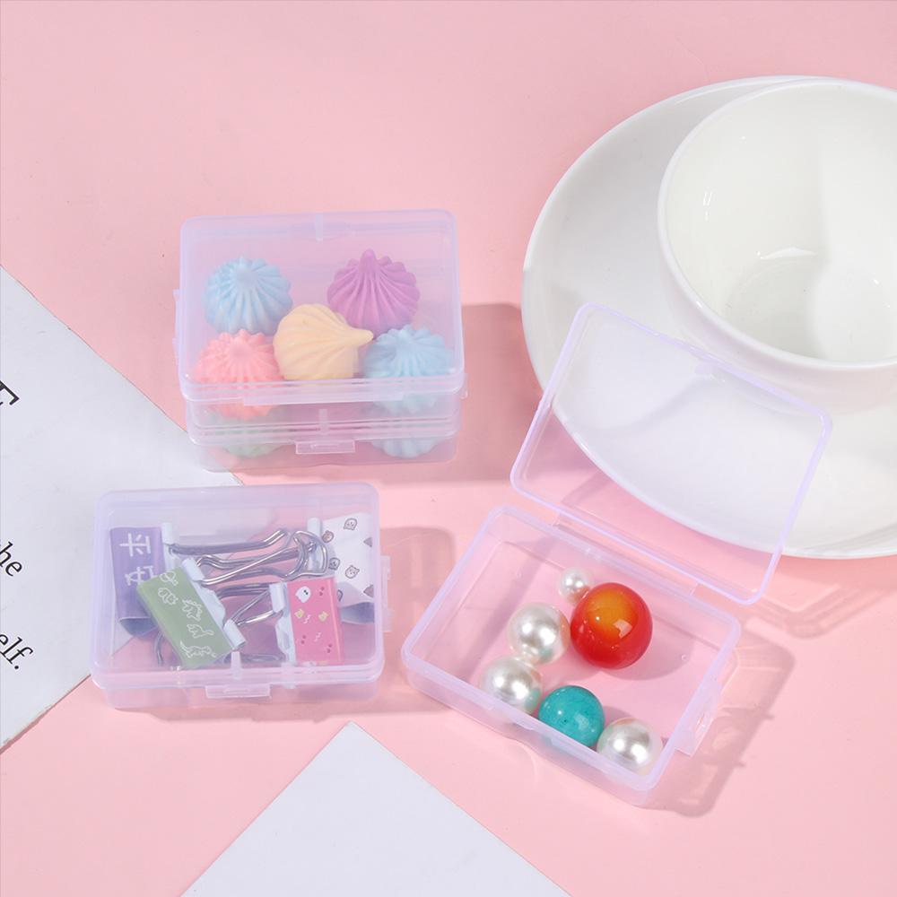 10Pcs Beads Rectangle Transparent Plastic Storage Case Packaging Box Container Mini Boxes