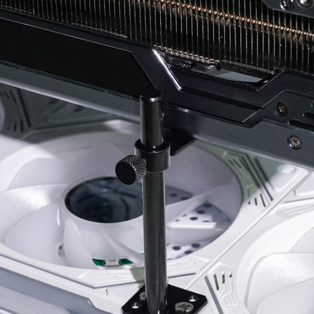 Регулируемый алюминиевый кронштейн для крепления графического процессора, держатель графической карты с вентилятором, предотвращает провисание графического процессора для больших видеокарт