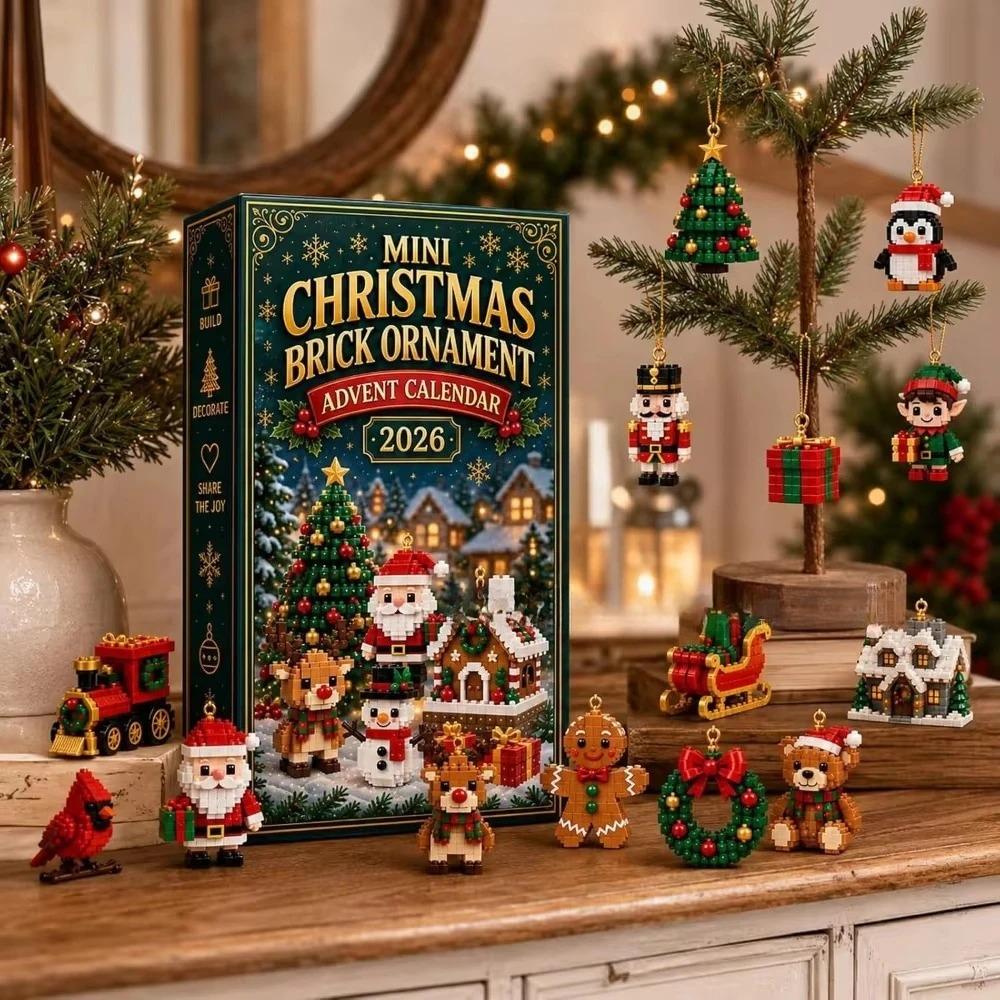 2026 Mini Christmas Building Blocks 3D Advent Calendar 24 Days Christmas Countdown Building Block Set Christmas Tree Decor Gifts