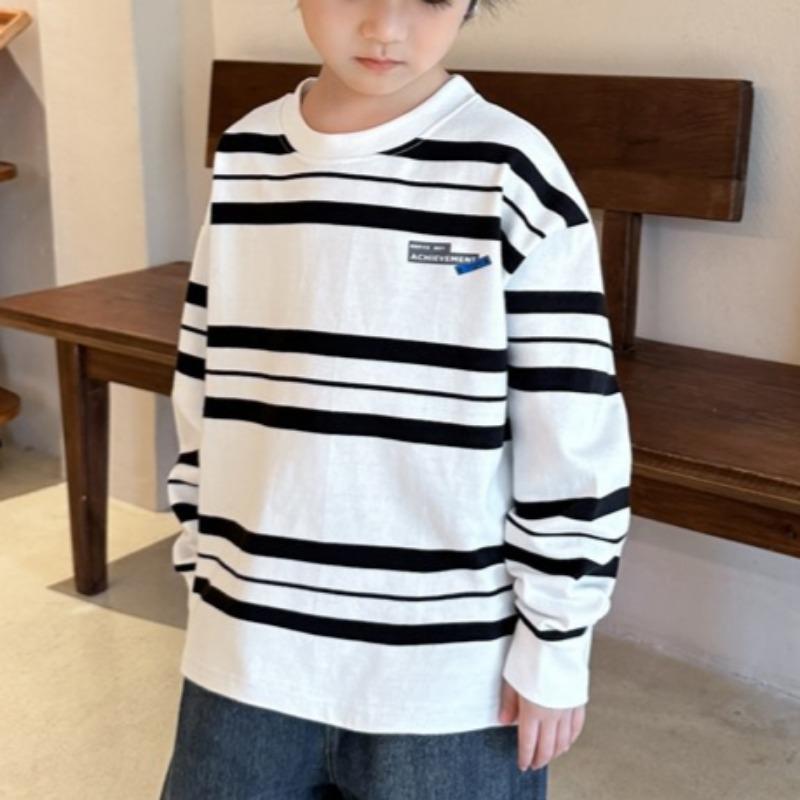 Spring and Autumn New Boys Striped Long Sleeve T-Shirt