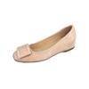 Small Man Increases Height 5cm Nude Square Buckle Light Mouth Single Shoes Women's 2025 Summer New French Round Head Soft Flats