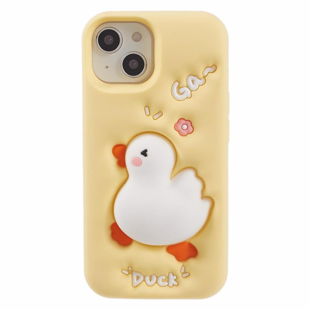 For iPhone 14 Case 3D Cartoon Duck Anti-drop Silicone Phone Cover