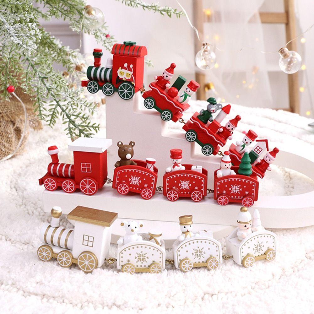 Cartoon Animal Christmas Train Multicolor Mini Christmas Tree Train  Ornament