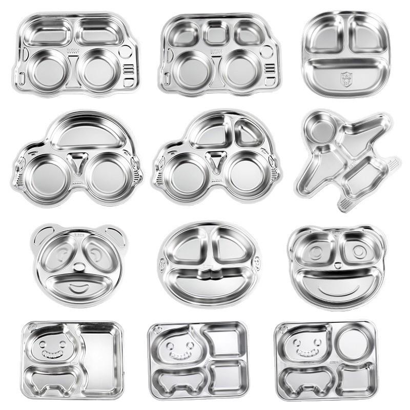 304 Stainless Steel Divided Plate for Children - Ideal for Kids, School Canteens, and Kindergarten Meals