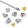 50pcs Stainless Steel Connector Clasp for Ball Chain Calotte End Crimps Beads Connector Components DIY Jewelry Making Supplies