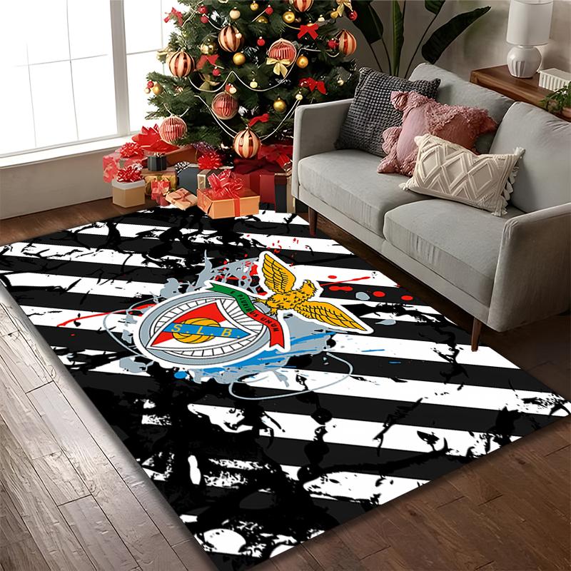 SL Benfica Print Area Rug, Multi-functional Office Chair Sofa Carpet, Easy Clean Carpet for Home and Living Spaces