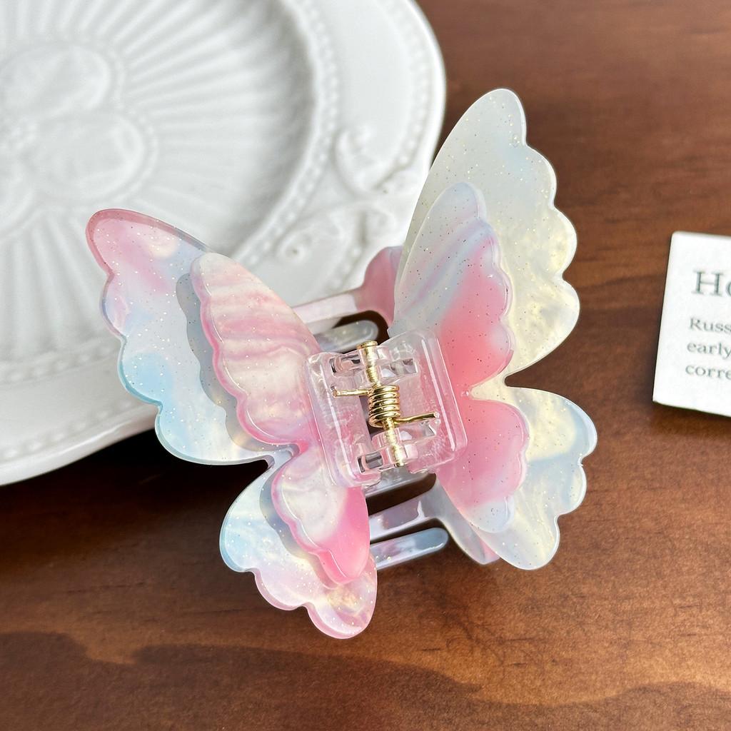 Fashionable Acrylic Double Layer Butterfly Hair Claw Chic And Versatile Accessory For Women