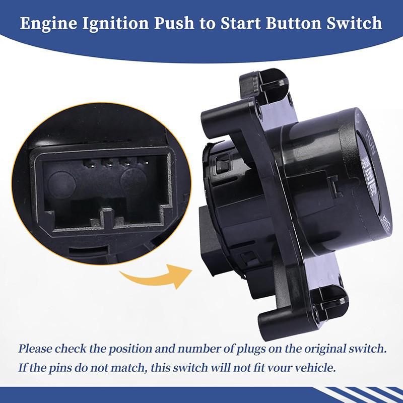 Black Car Engine Switch Ignition Push Button Fit for Jeep Cherokee 2014-2023 1VB70DX9AC/6CK47DX9AC