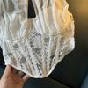 Transparent Lace Camisole Mesh Fishbone Corset Camisole Sweet Lace Flower Corset  Travel