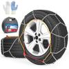 Snow Chains for Car Tires, Universal Adjustable Emergency Portable Tire Chains, Suitable for Commuter Car and SUV, Set of 2