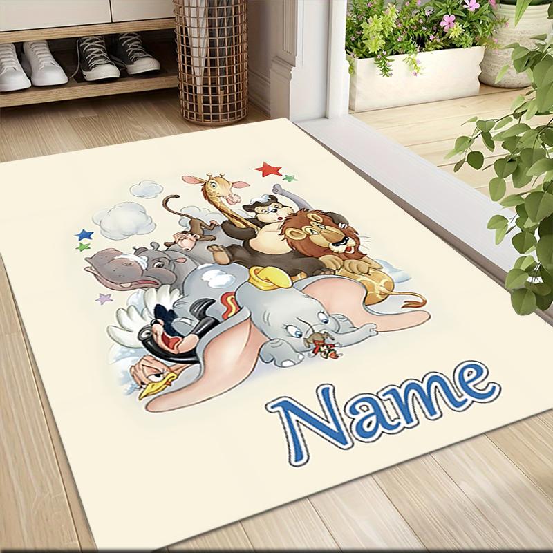 Custom Name Elephant Circus Act Carpet Rug Customizable Soft Washable Anti-Slip Home Living Room Sofa Mats Personalized Rug. 0909388