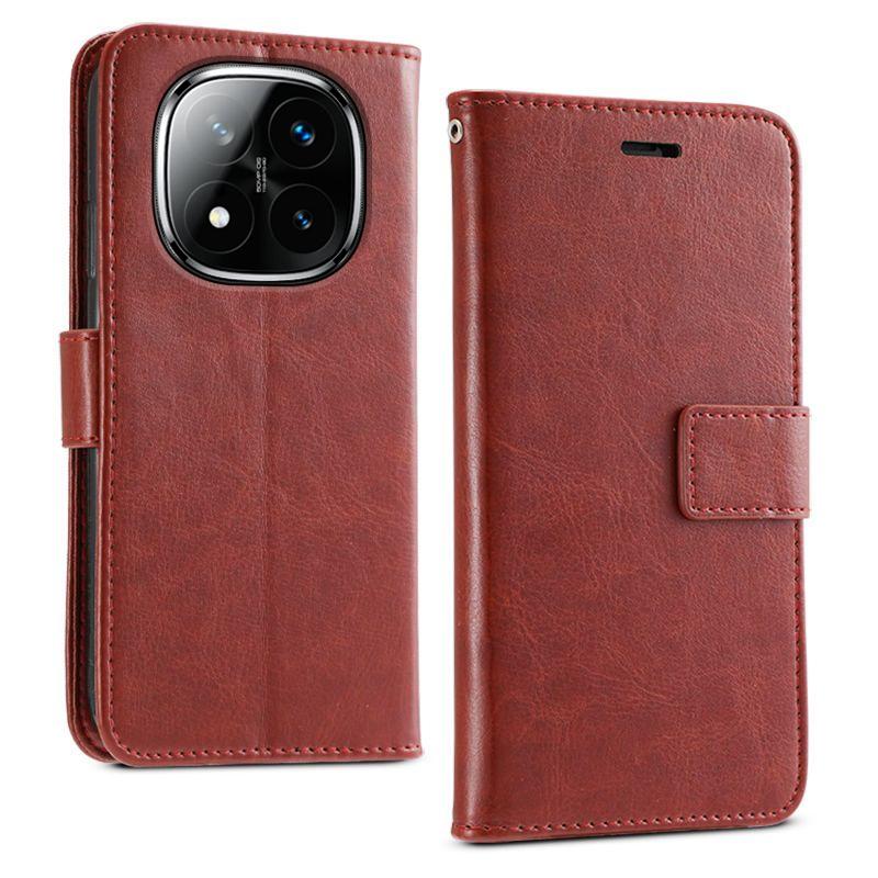 Чехол-книжка для Xiaomi Redmi Note 14 Pro Plus 13 Redmi A5 A3 14C 12C 10C 13C Poco X7 Pro X5 6X M7 M6, кожаный кошелек с цветочным принтом, откидная крышка, отделения для карт, для женщин