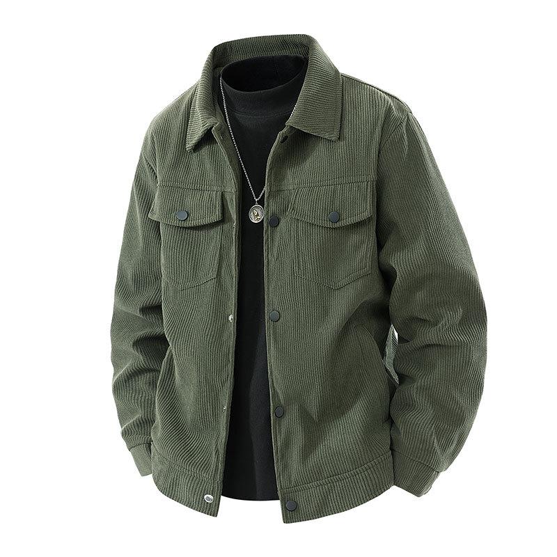 Foreign Trade Cross-border Vintage Corduroy Men's Jacket Tooling Jacket Business Casual Lamb Fleece Jacket Youth Jacket