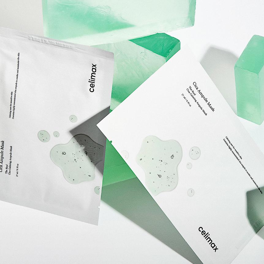 CELIMAX Успокаивающая ампульная маска The Real Cica 25 мл*5 шт.