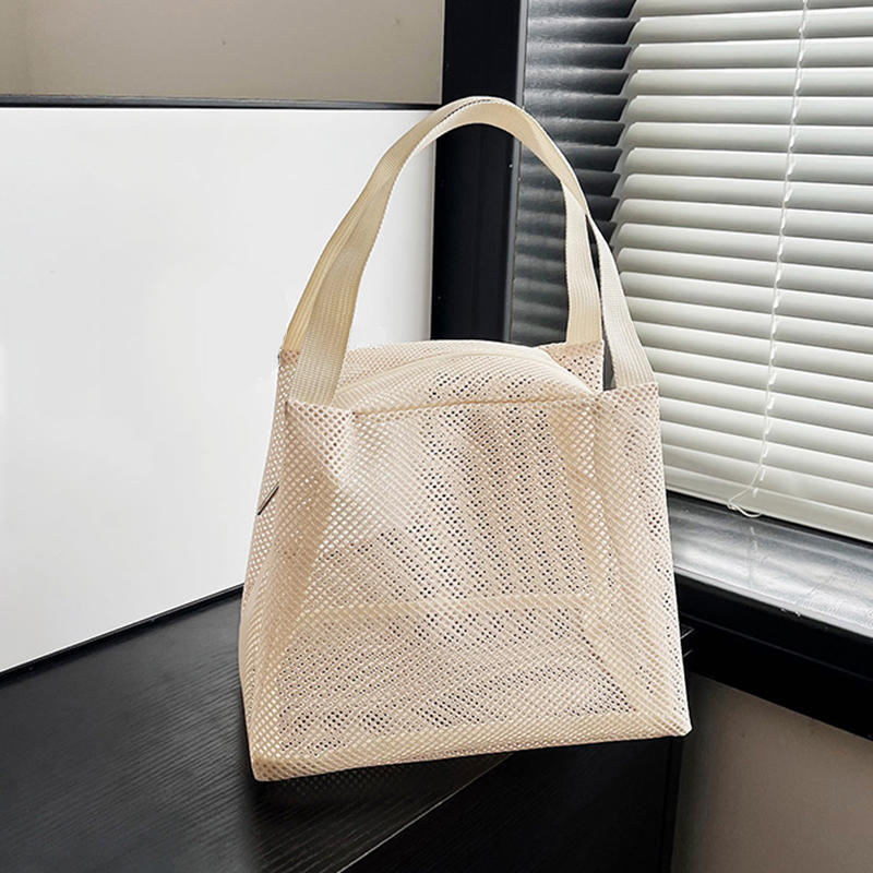 Zip Mesh Beach Swimming Tote Travel Toiletry Storage Bag Bathing Wash Handbag