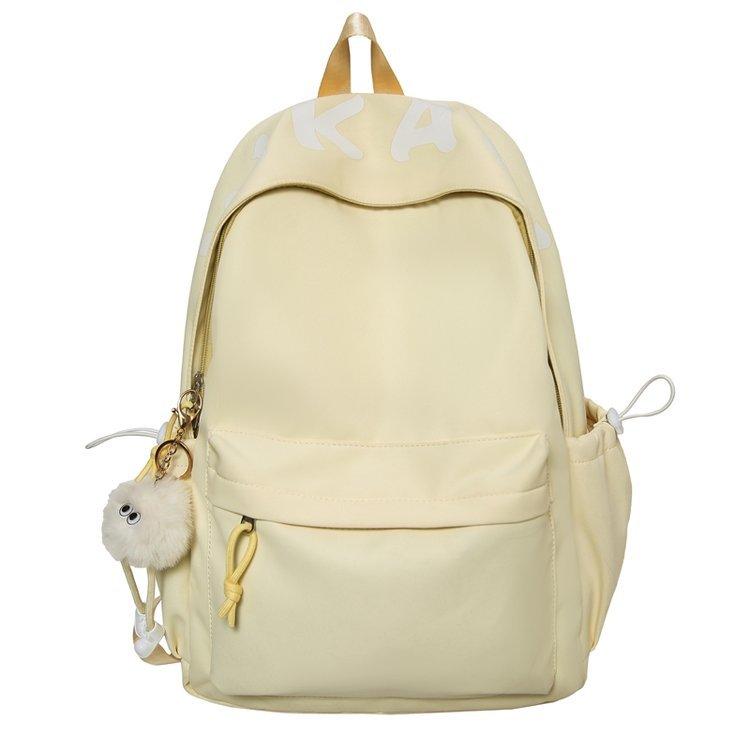 Schoolbag Lazy Wind Student School Bag Simple Mori Backpack ins Campus College Student Junior High School Large Capacity Solid Color Backpack