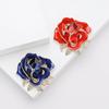 Fashion Atmospheric Alloy Enamel Rose Brooch Temperament High-End Women'S Clothing Brooch Ornament Pin