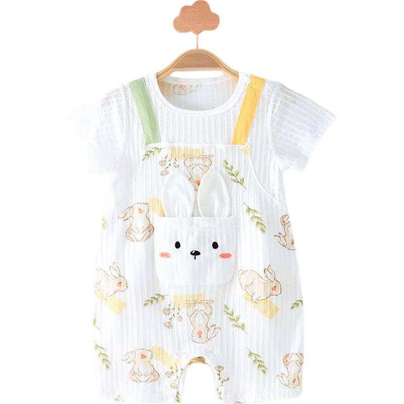 Youqi Baby Summer Pure Cotton Short-Sleeve Romper