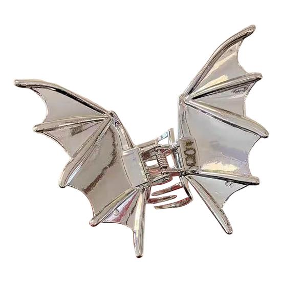 Хэллоуин Заколка для волос Черная Паутина Скелет Рука Форма Летучей мыши Зажим для волос Нескользящие зубцы Затылок Акула Зажим для волос Аксессуар для укладки