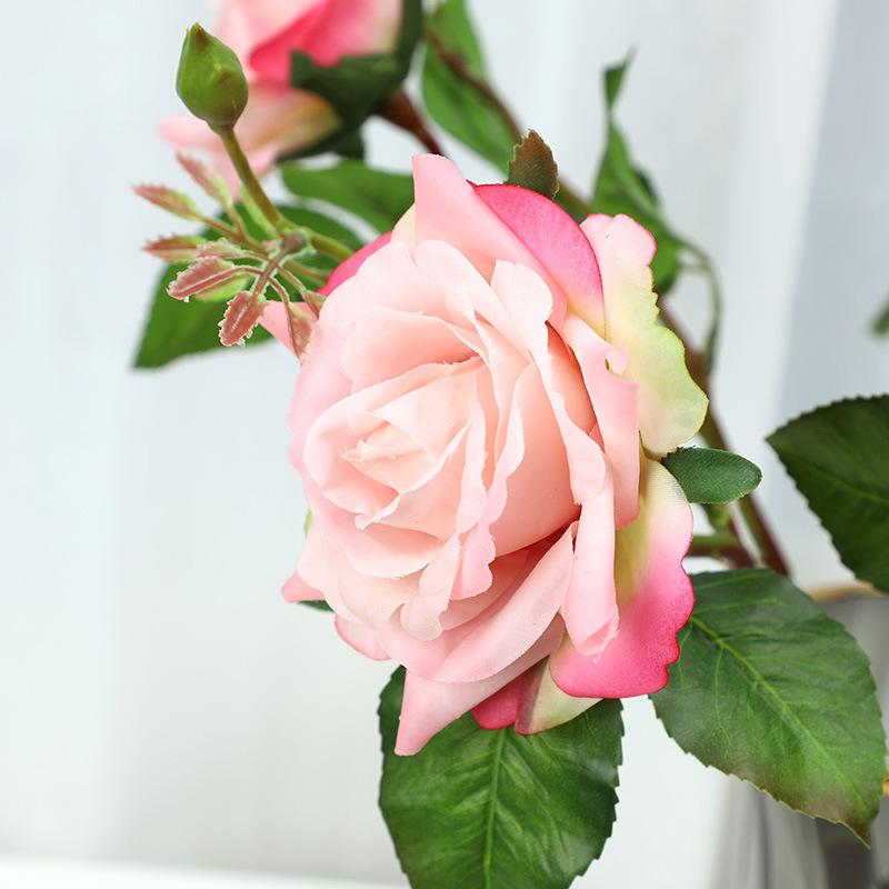 Имитация влажности рук 2 розы Домашнее украшение Бонсай Имитация букета искусственных цветов