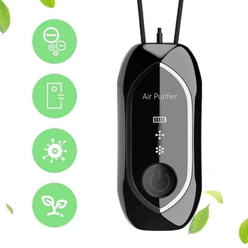 Портативный очиститель воздуха, USB-ионизатор, мини-фильтр, беспроводной, на шею, портативный, перезаряжаемый, очиститель воздуха на шею