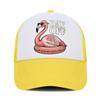 Flamingo Day Off Graphic Trucker Hat Mesh Baseball Cap Adjustable Unisex Casual Breathable