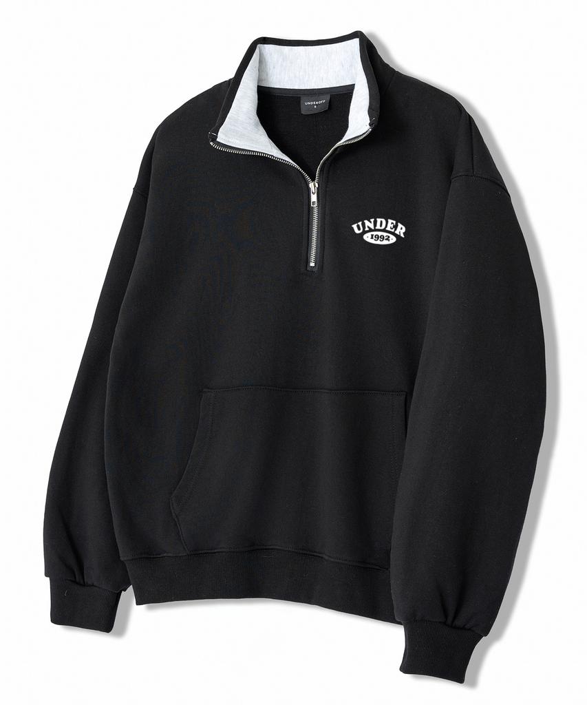 Свитшот оверсайз с полумолнией UNDEROFF Under Circle Sweat Черный